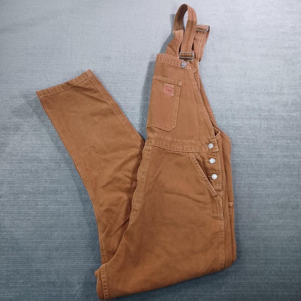 Levis Overalls Mens XL Burnt Orange Straight Leg Adjustable Length Worker Farmer