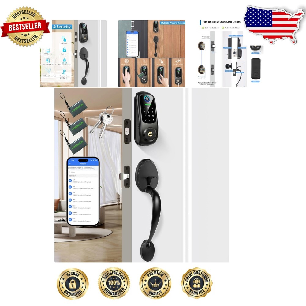 Smart Biometric Deadbolt with Voice Control and Bluetooth for Modern Homes-image
