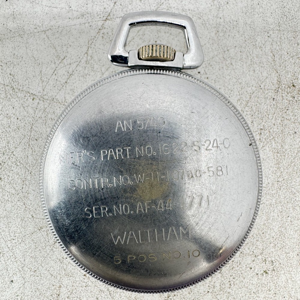 Vintage 16s Keystone Military Waltham AN 5740 Chrome Pocket Watch Case USA