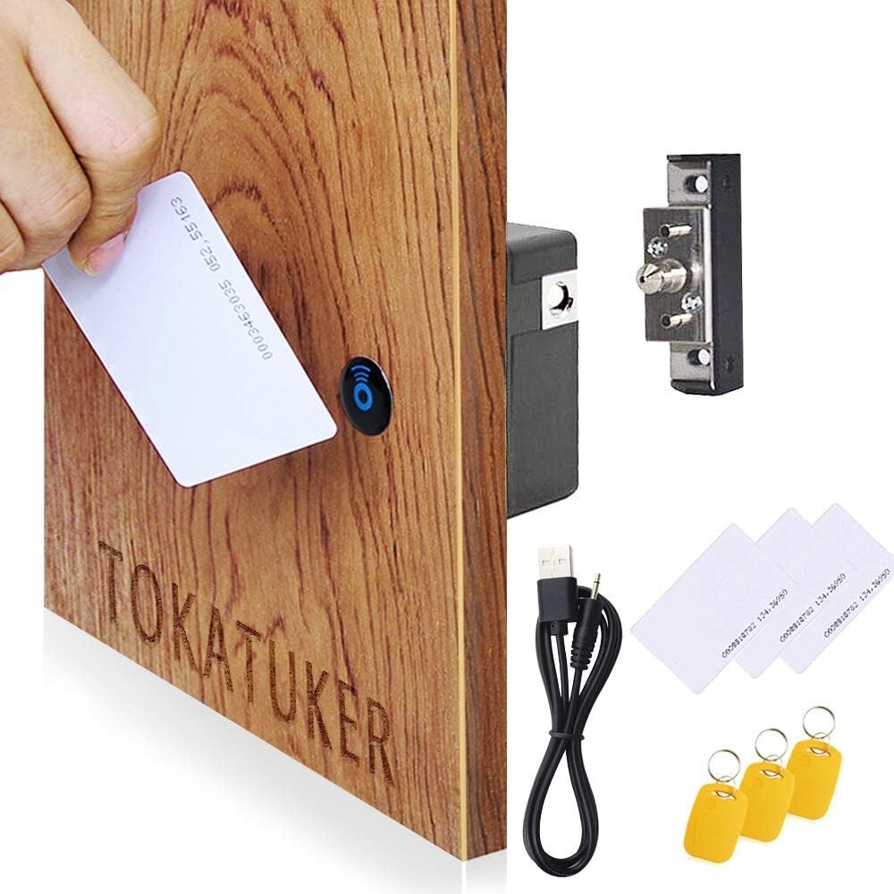 Invisible Electronic NFC Cabinet Lock DIY RFID Latch with USB Charging