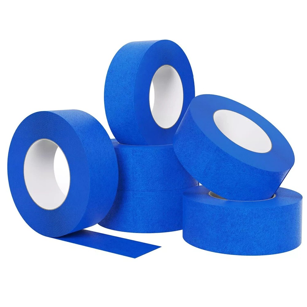 6 Rolls Blue Painters Tape Masking Tape, 1 Inch Wide Total 483 Feet Long for Wal