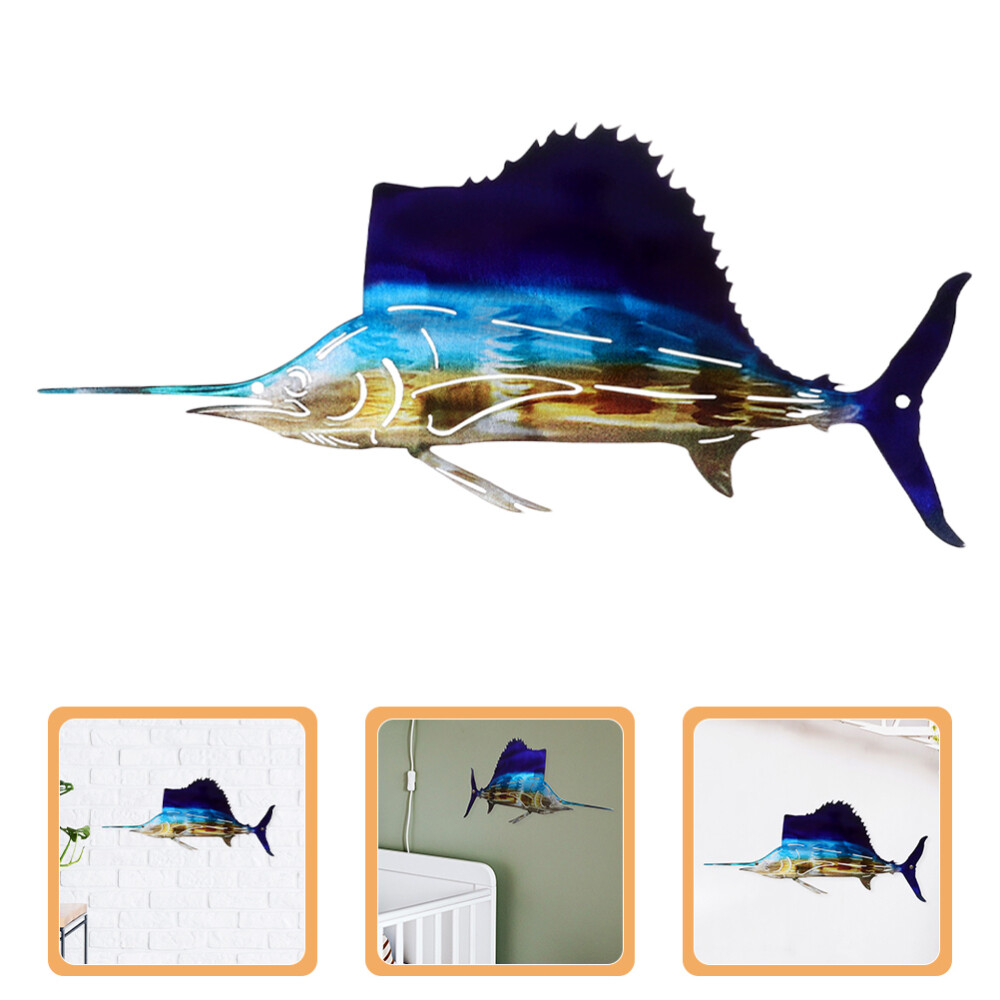 Sailfish Metal Wall Art Garden Sailfish Ornament Metal Marine Fish Sculpture