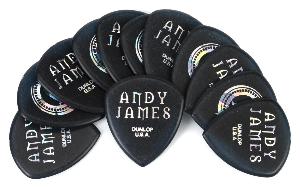 Dunlop 546RAJ200 Andy James Flow Guitar Picks 2.0mm 12-pack (3-pack) Bundle
