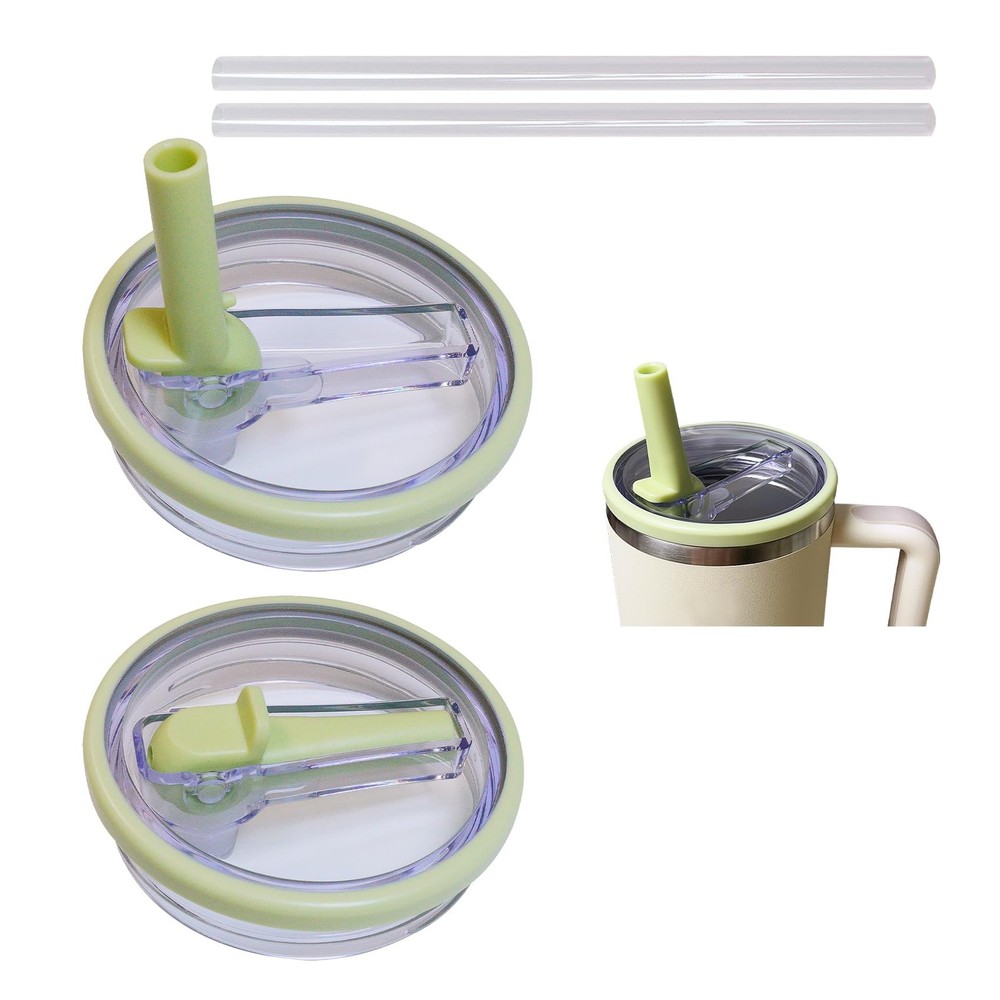 2PCS Replacement Flip Straw Lids for Stanley Quencher 40 oz Tumbler Leak-Proof