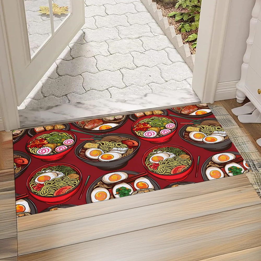 17x29.5 Inch Non-Slip Ramen Noodle Doormat Non-Woven Fabric Entry Mat