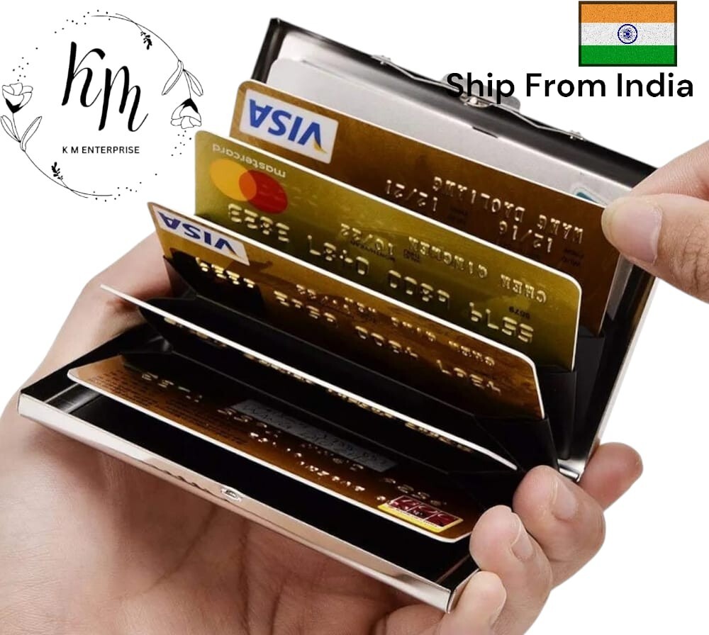 Slim RFID-Blocking Stainless Steel Travel Wallet for Credit Cards & ID  -image