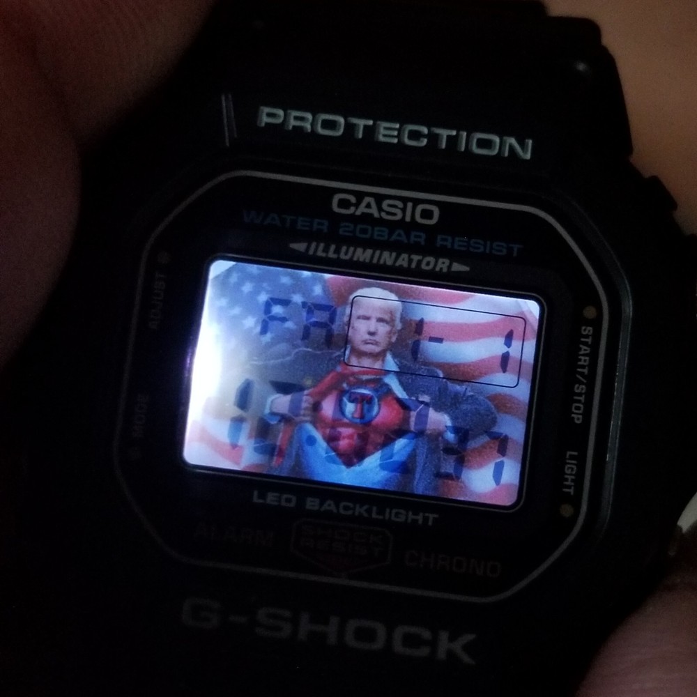 Rare Custom Casio G Shock President Donald Trump personalized watch Super Trump