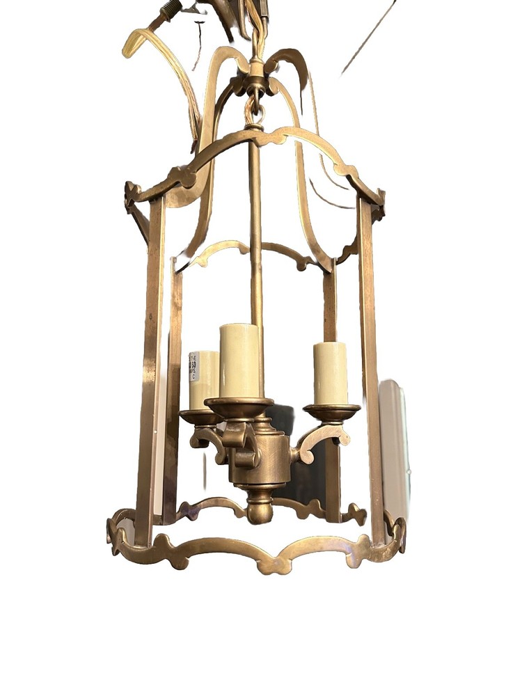 Visual Comfort Chapman CHC2108AB Scroll Pendant Lantern Antique Burnished Brass-image