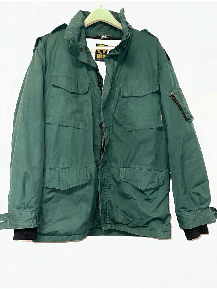 Vintage Ciesse Piumini Italy Green Bomber Coat for Men Outdoor Hiking