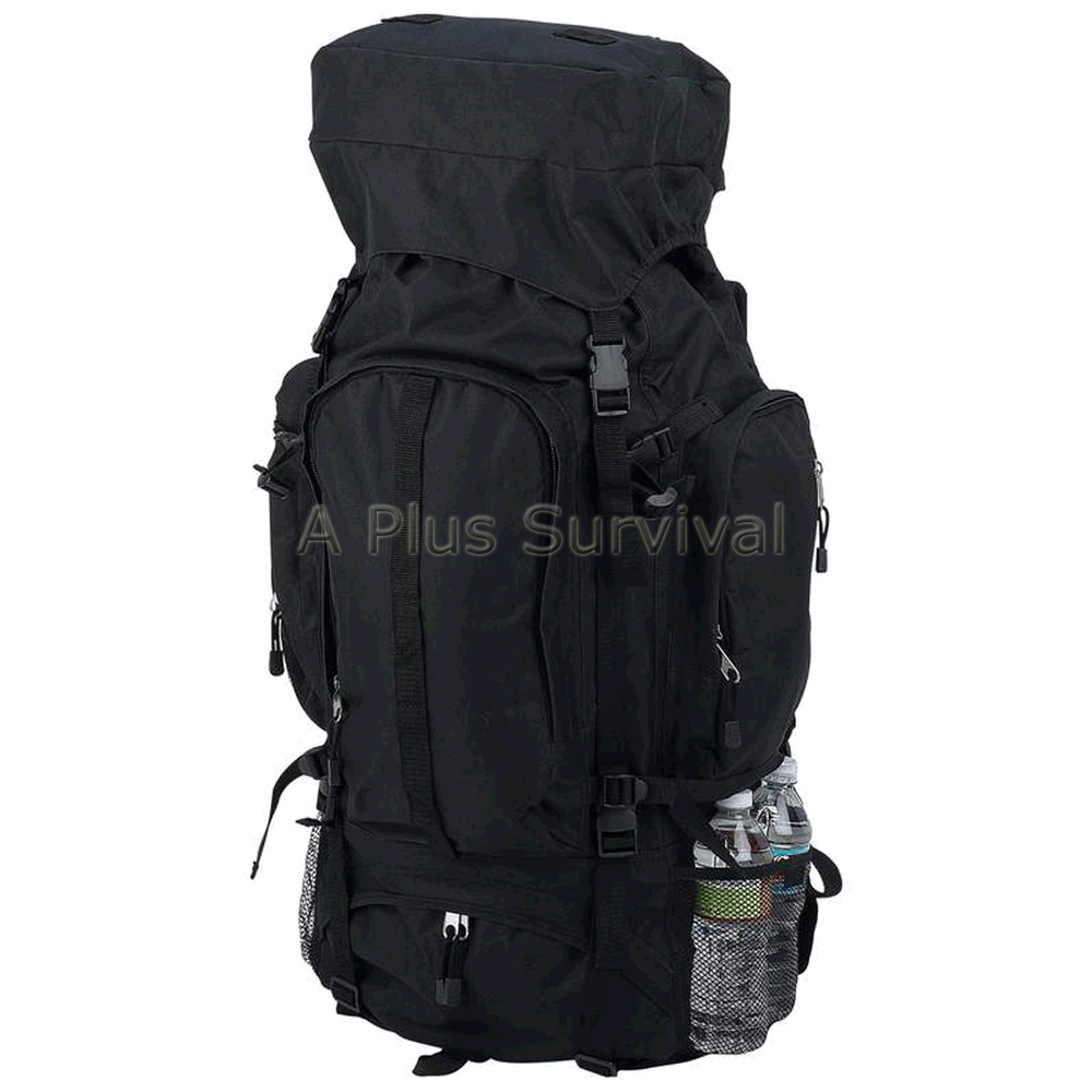 Black Hiking Backpack Water Resistant Emergency Survival Kits