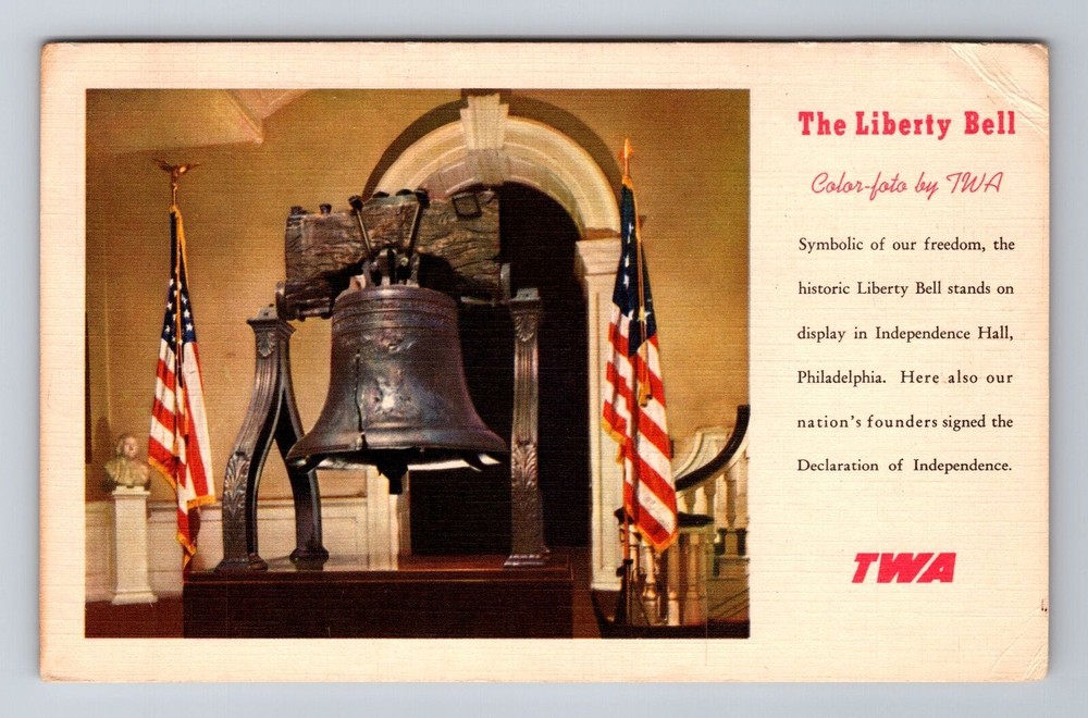 Philadelphia PA-Pennsylvania, Liberty Bell, Antique Vintage c1953 Postcard