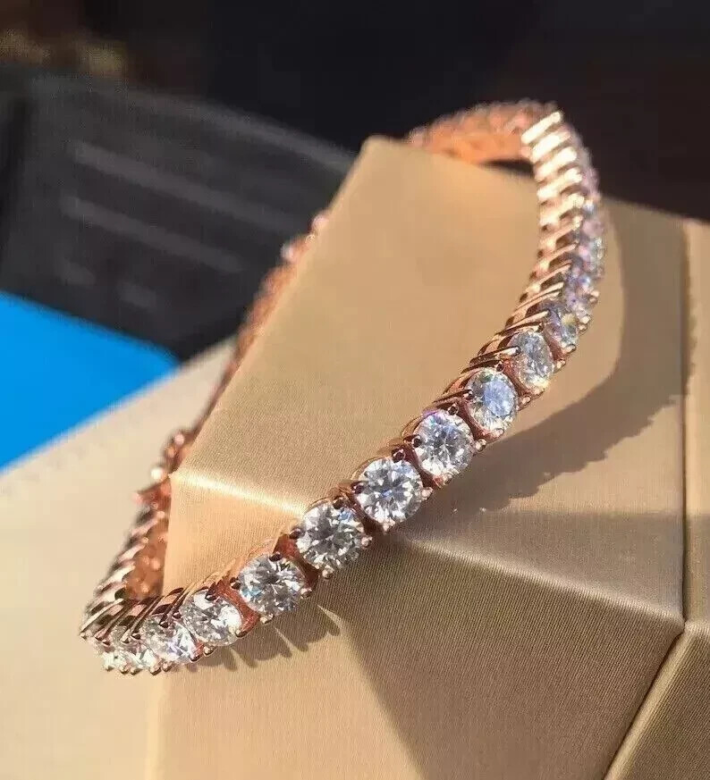 7Ct Lab-Grown Diamond Tennis Bracelet in 14K Rose Gold  