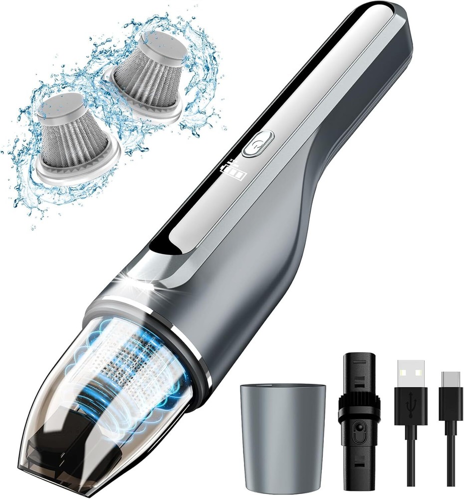 Cordless Handheld Vacuum with Brushless Motor 14KPa Gray for Car & Home