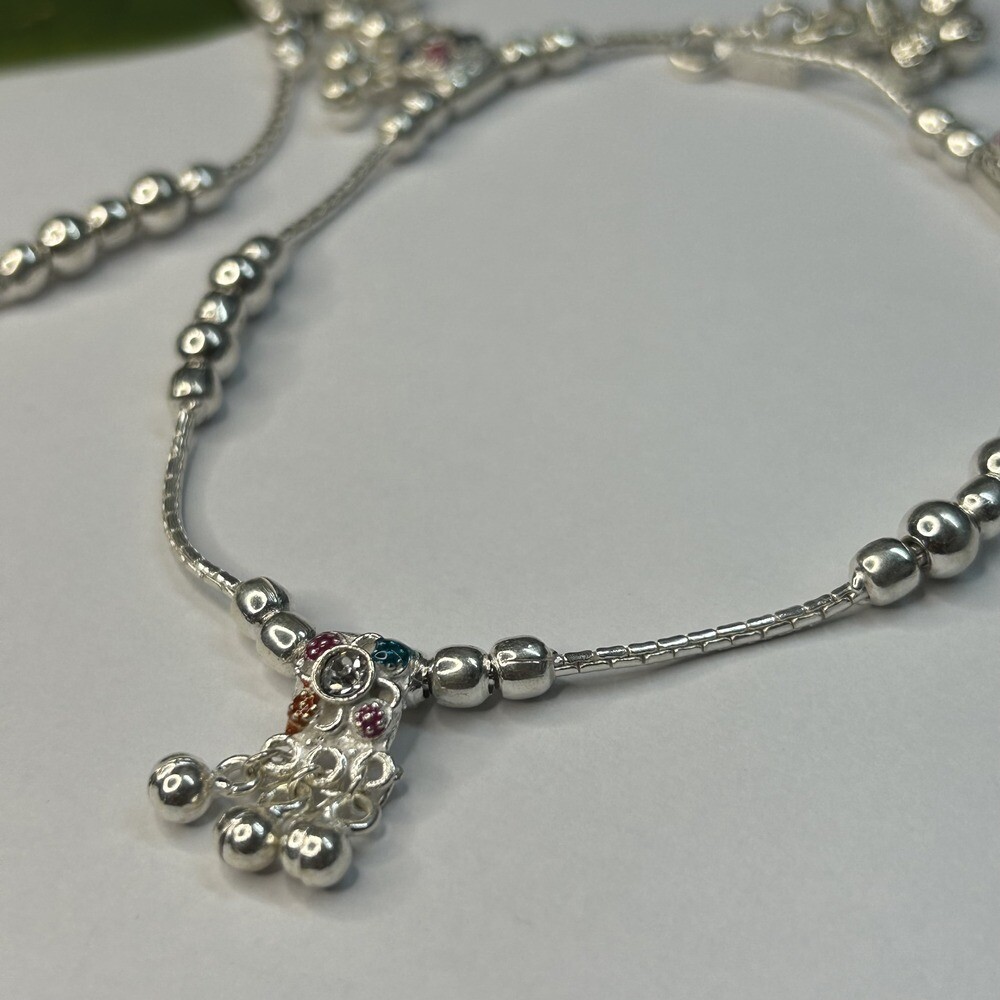 Dazzling Silver Payal Anklet for Women\, Girls | Shiny & Durable-image