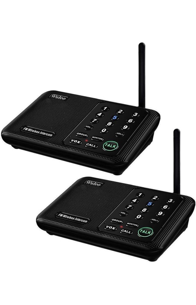 Wuloo 1-Mile Range Wireless Home Intercom System with 10 Channels