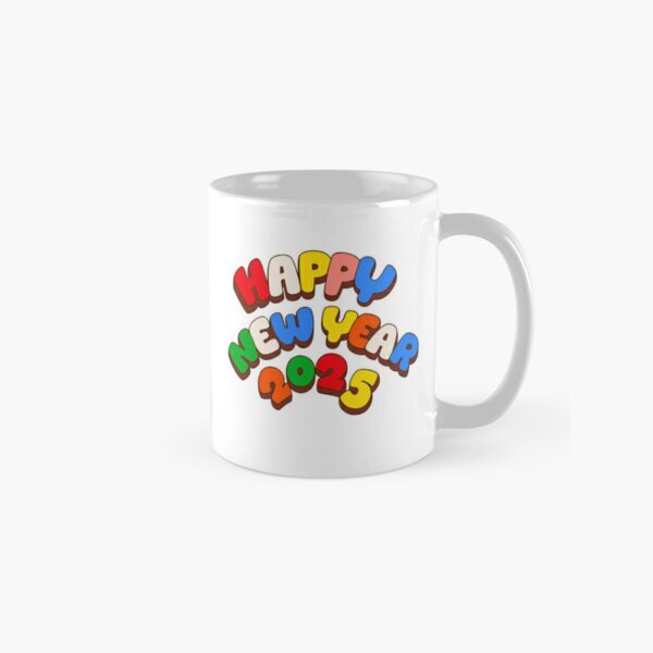 Happy New Year 2025 Sticker Mug - Perfect Family Gift