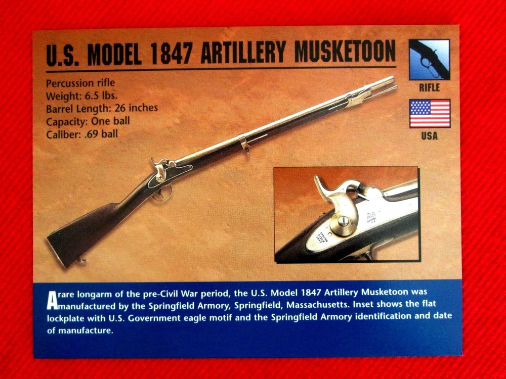 U.S. Model 1847 Artillery Musketoon Rifle Classic Firearms Photo Card u
