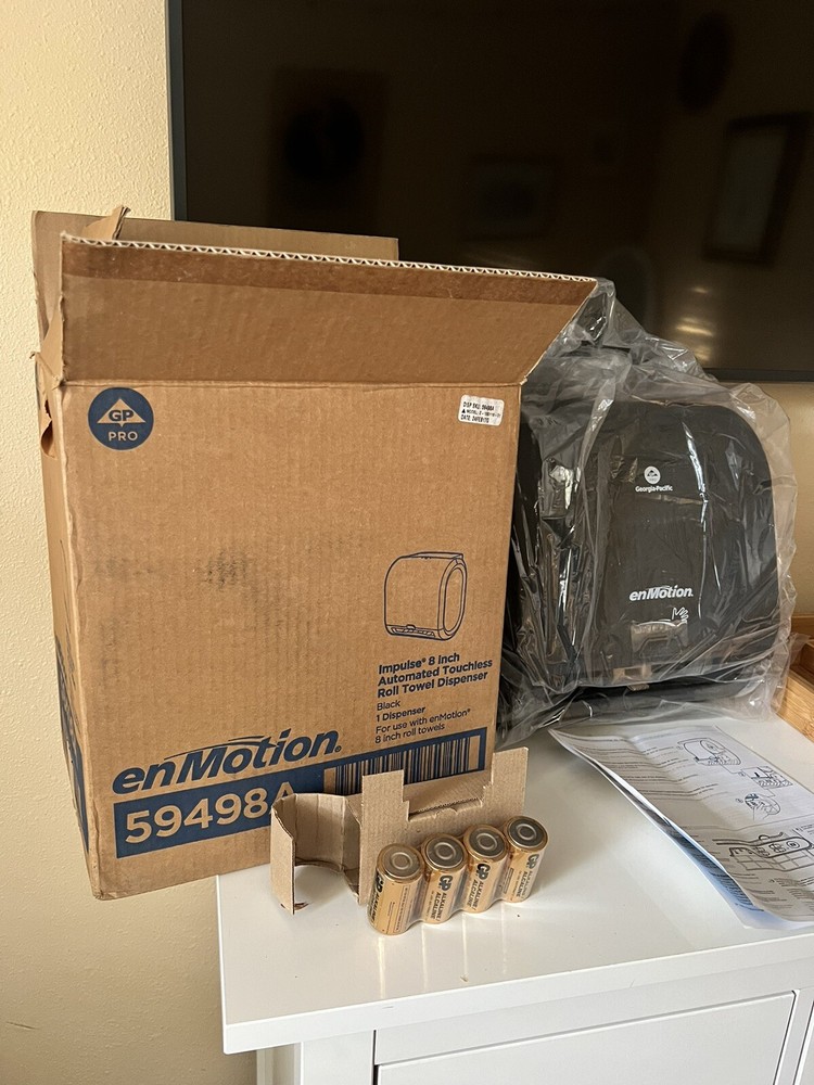 GP 8” Touchless Automated Paper Towel Dispenser (59498A) Black OPEN BOX-image