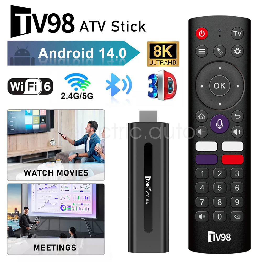 Android 14 Smart TV Box 4K WiFi 5G Bluetooth Streaming Stick