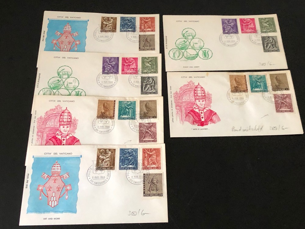 6 x VATICAN FDC COLLECTION  SEE SCAN    (K3/10)