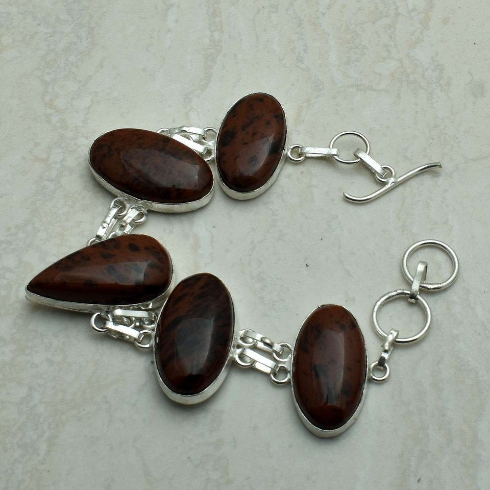 Mahogany Obsidian Gemstone Ethnic Handmade Bracelet Jewelry 30 Gms AB 51434