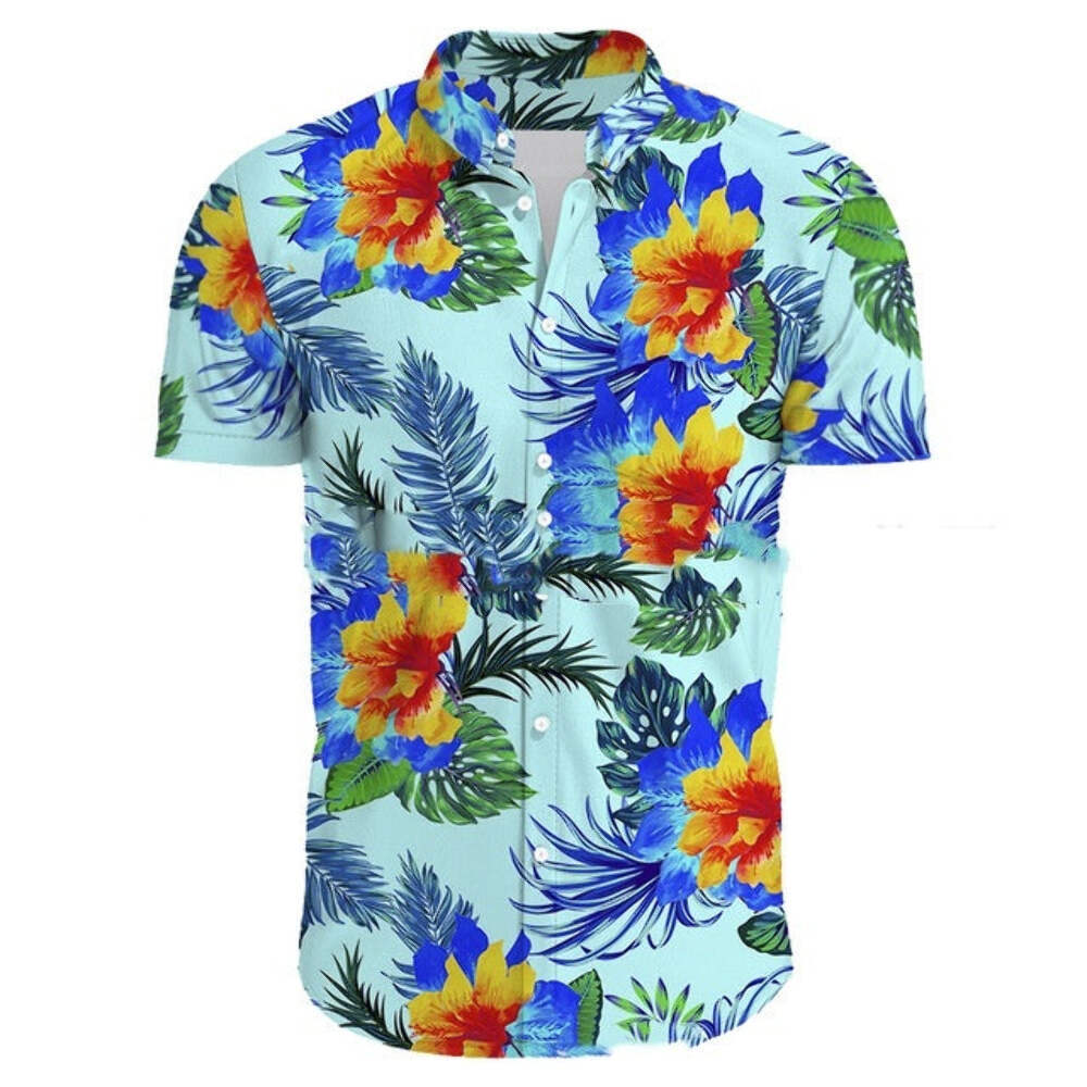 Men's Casual Fashion 3D Digital Printing Short Sleeve Shirt