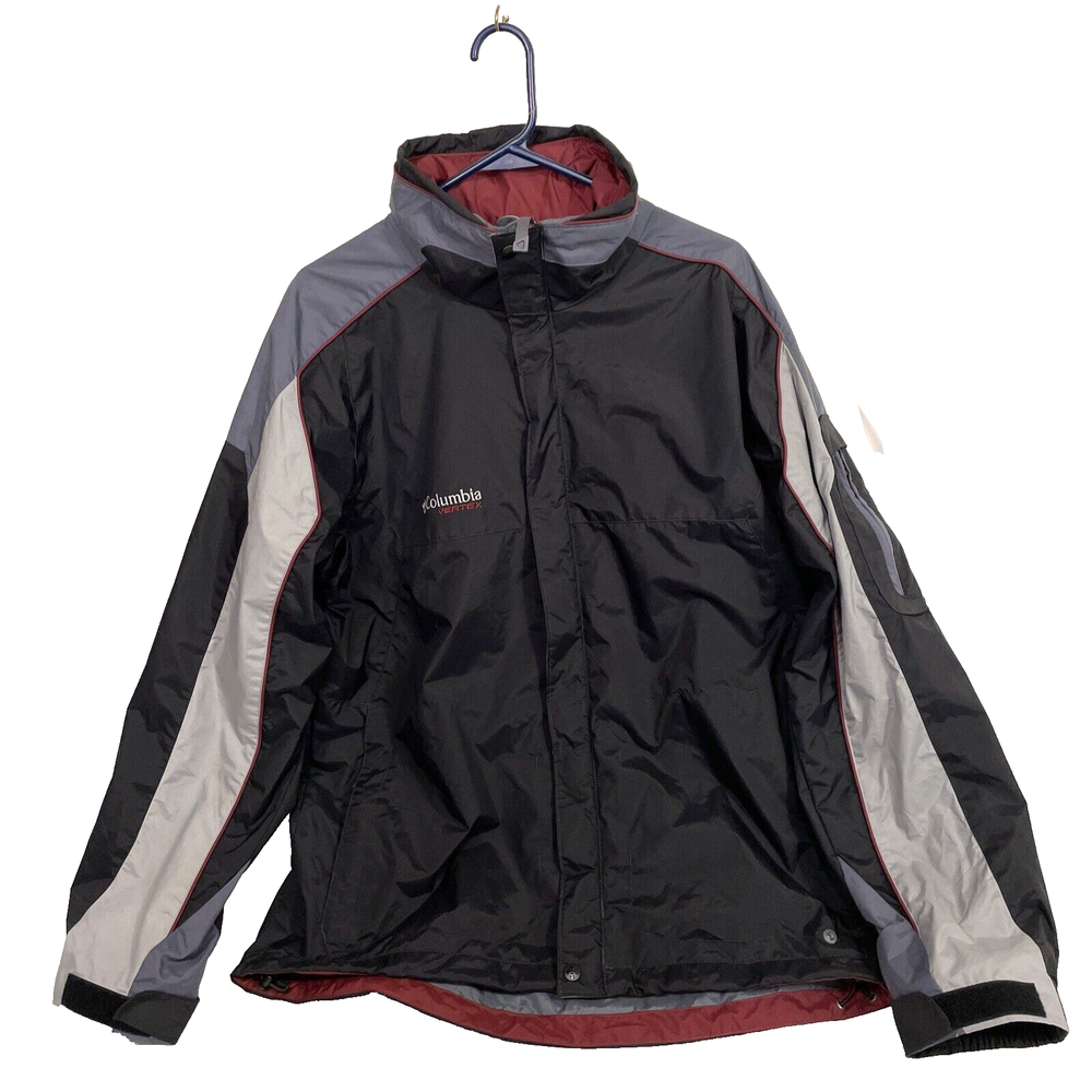 Columbia Vertex Core Jacket Mens M Black Gray Ski Snow Interchangeable No Hood  