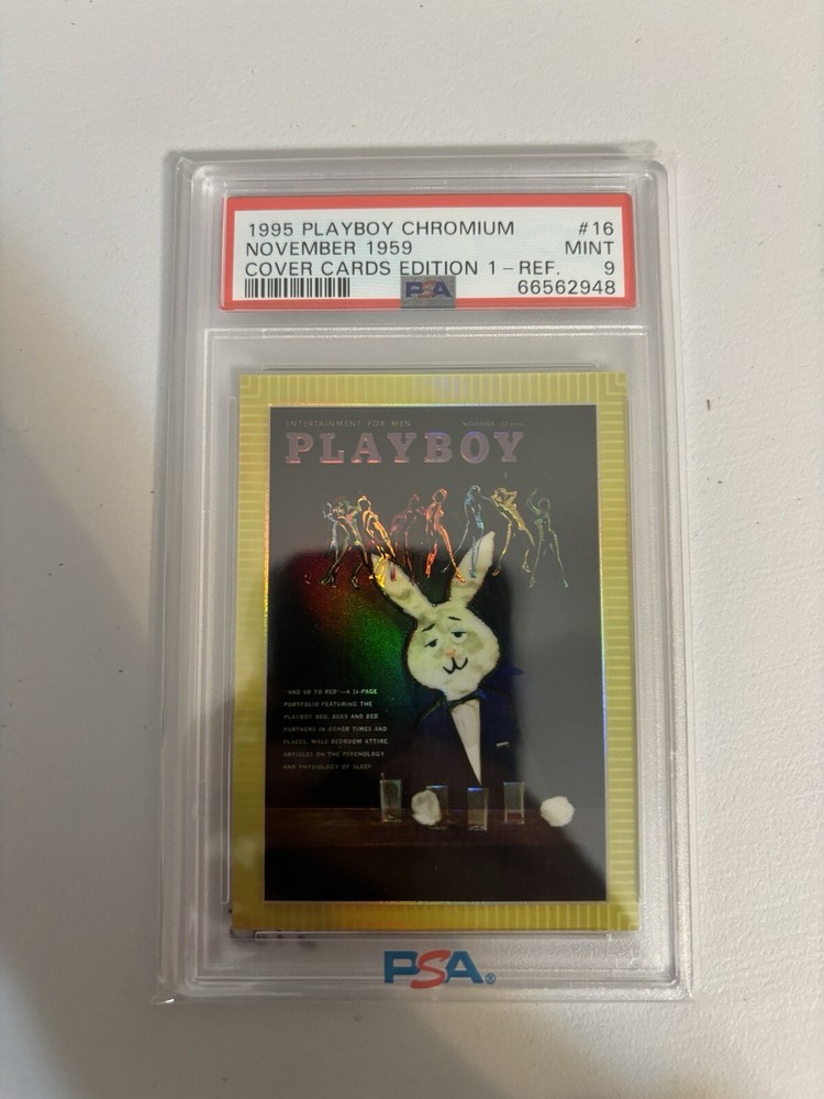 1995 Playboy Chromium Refractor Card #16 November 1959 Cover Cards PSA 9 Mint