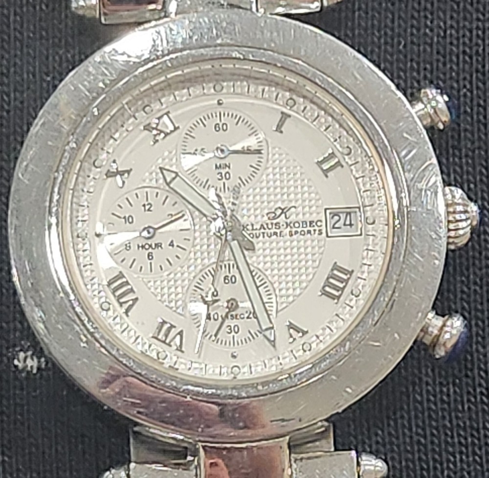 Vintage Klaus-Kobeg Couture Men's Chronograph Quartz Watch USED Working KKG1913