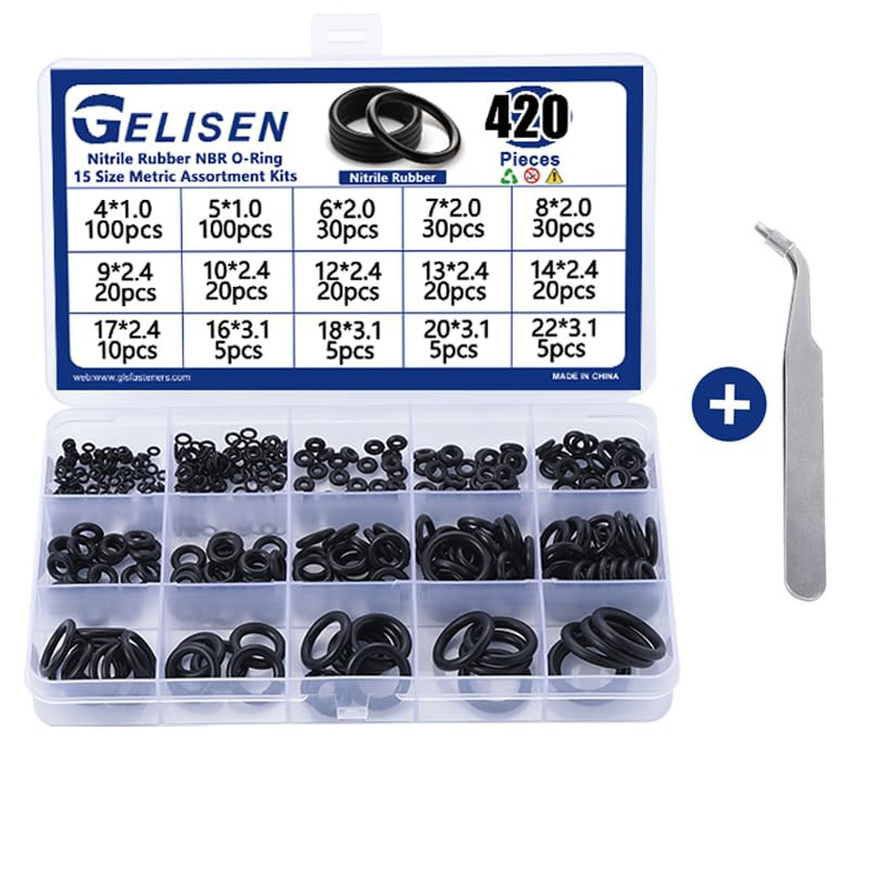 420Pcs Nitrile Rubber O-Rings Kit 15 Sizes Universal NBR O-rings