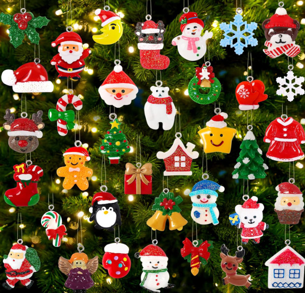 30pcs Mini Christmas Ornaments for Mini Tree Decorations Small Christmas Orn....
