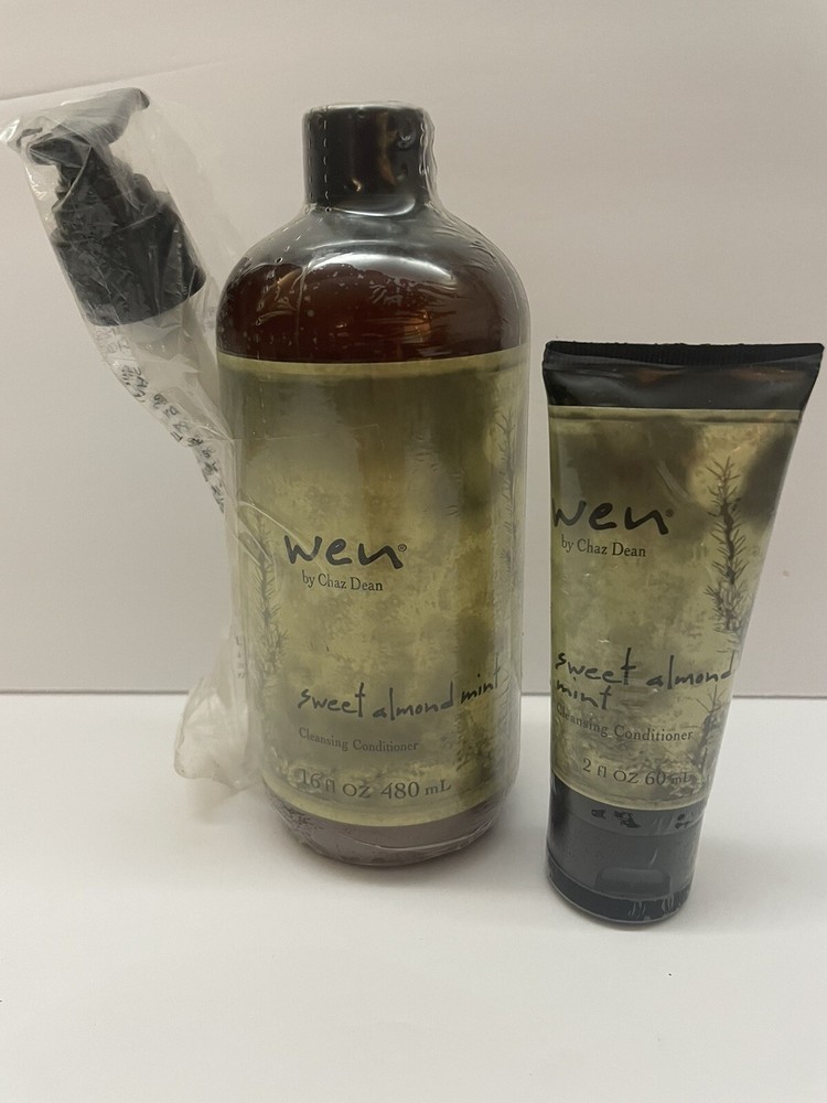 Wen by Chaz Dean Sweet Almond Mint Cleansing Conditioner 16oz with 2oz Travel Size