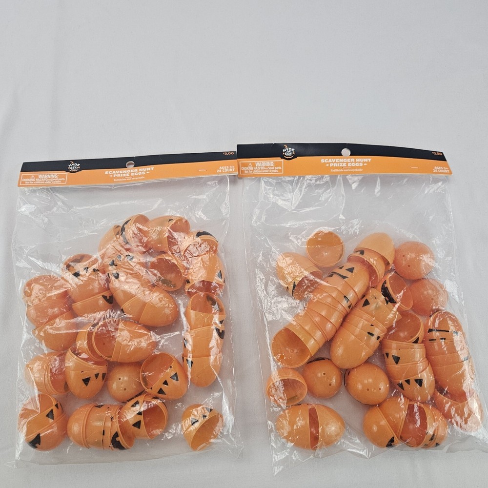 Jack o lantern Eggs Halloween Refillable Set 2 pack of 24 count