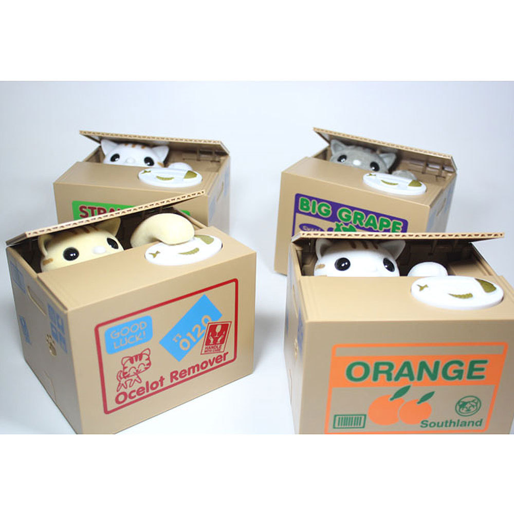 Automated Money Stealing Cat Coins Piggy Bank Money Saving Box-image