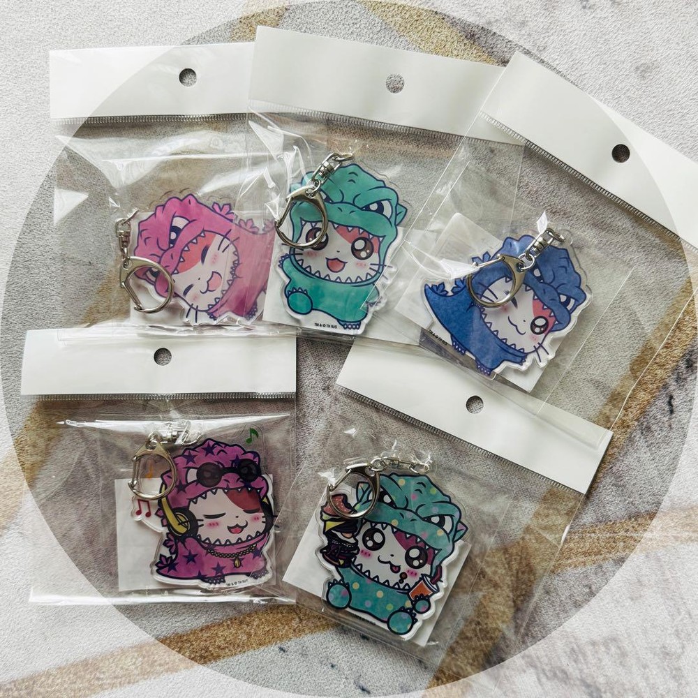 Tottoko Hamtaro Acrylic Key chain Lot of 5 GODZILLA Collaboration Godzihamu-kun