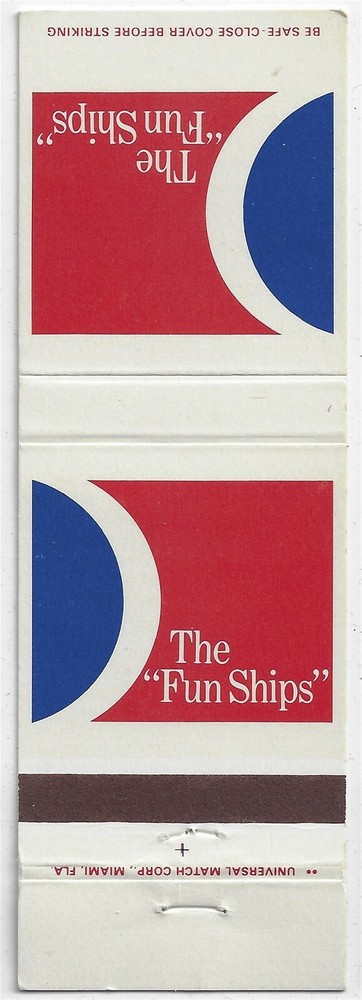 Matchbook Cover The Fun Ships Carnival Cruise Lines