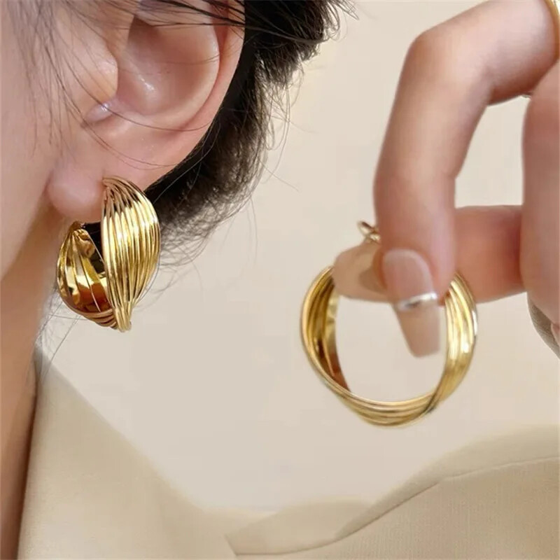 European and American Style Exaggerated Ear Circle Elegant Temperament Light Lux
