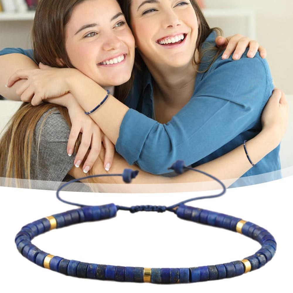 Natural Lapis Lazuli Beads Healing Reiki Crystal Minimalist Bracele F5T7 X0I1