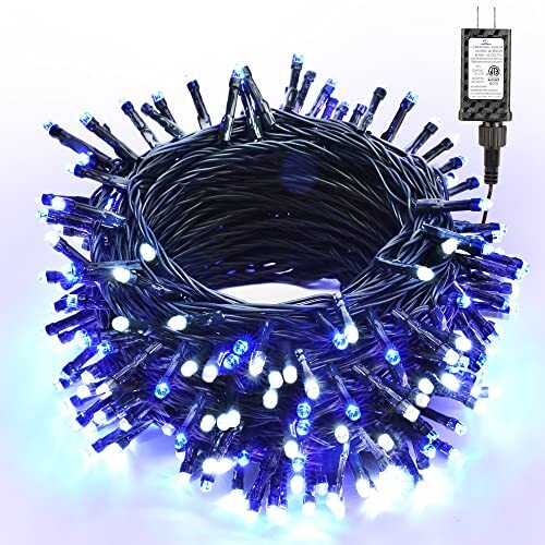 Christmas Lights, 78.74ft Christmas Lights, Connectable 8 240 LED Blue & White