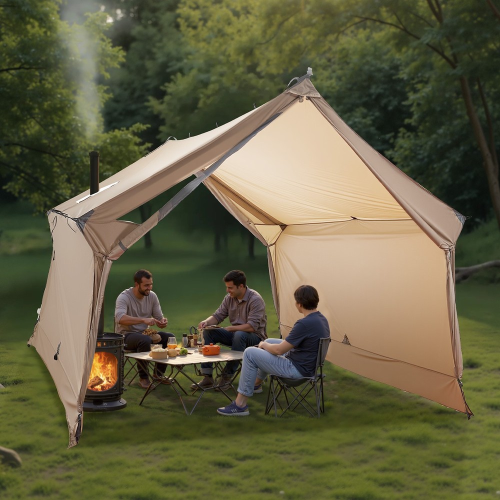 Uimoso Camping Hot Tent with Stove Jack 2-3 Persons Portable Cabin Hot Tent