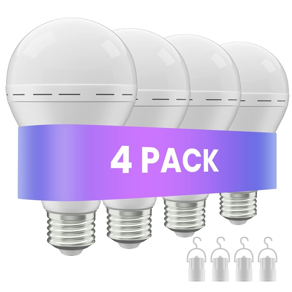 Emergency Rechargeable Led Light Bulb with Hook,Stay Lights Up When Power Fai...