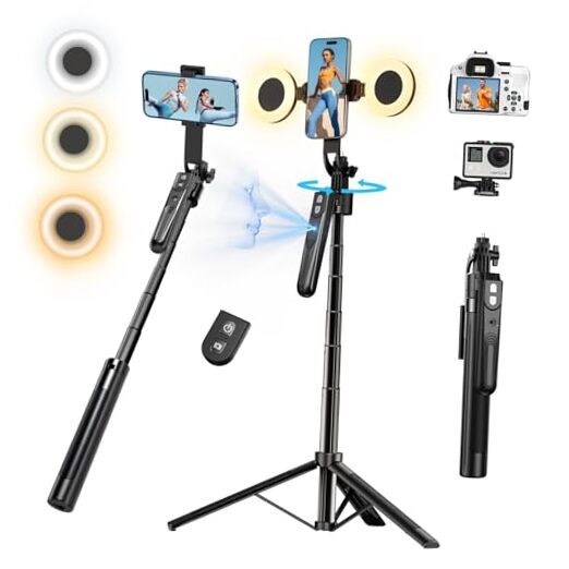 Auto Face Tracking Tripod 360° Rotation with Stand, 70.9