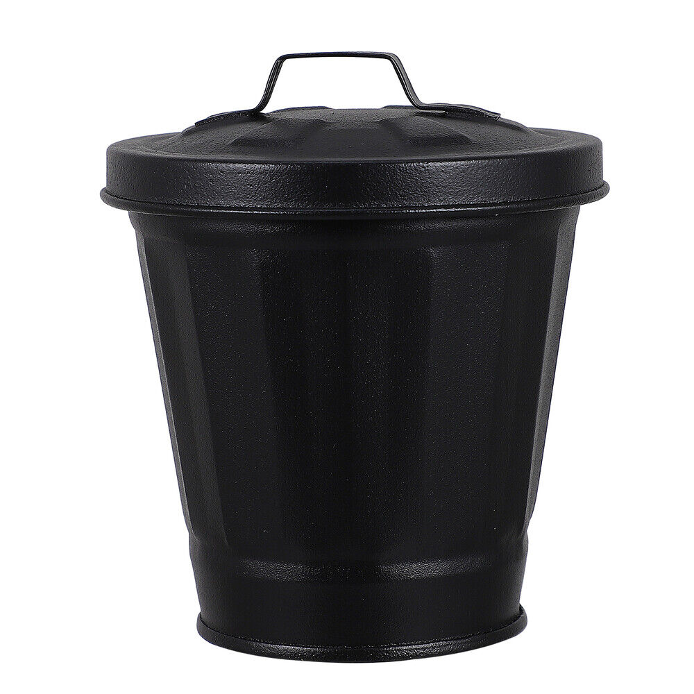 Garbage Bin Flowerpot Can Tabletop Trash Can with Lid mini Wastebasket Waste Bin