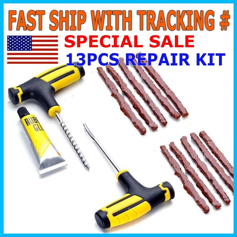 13PCS Tire Repair Kit DIY Flat Tire Repair Car Truck Motorcycle Home Plug Patch