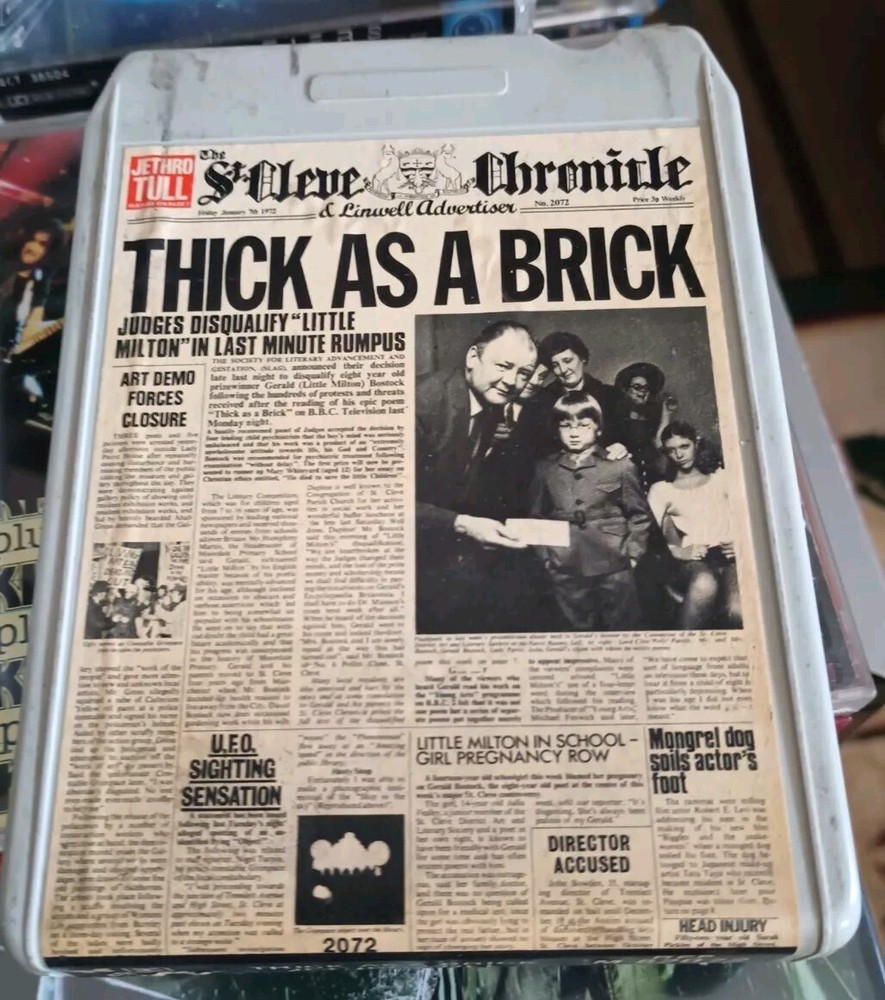 JETHRO TULL THICK AS A BRICK VINTAGE RARE 8 TRACK TAPE Reprise Records WB 1972