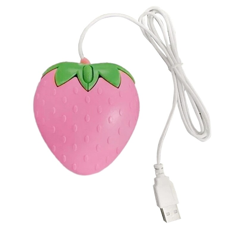 Strawberry USB Optical Gaming Mouse for Girls PC Computer