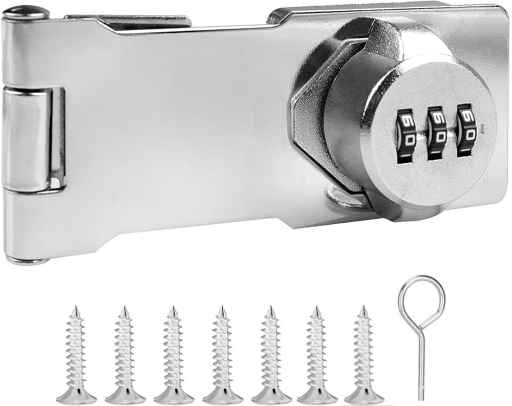 Mechanical Password Rotary Hasp Locks Door Security Slide Latch Lock for Smal...-image