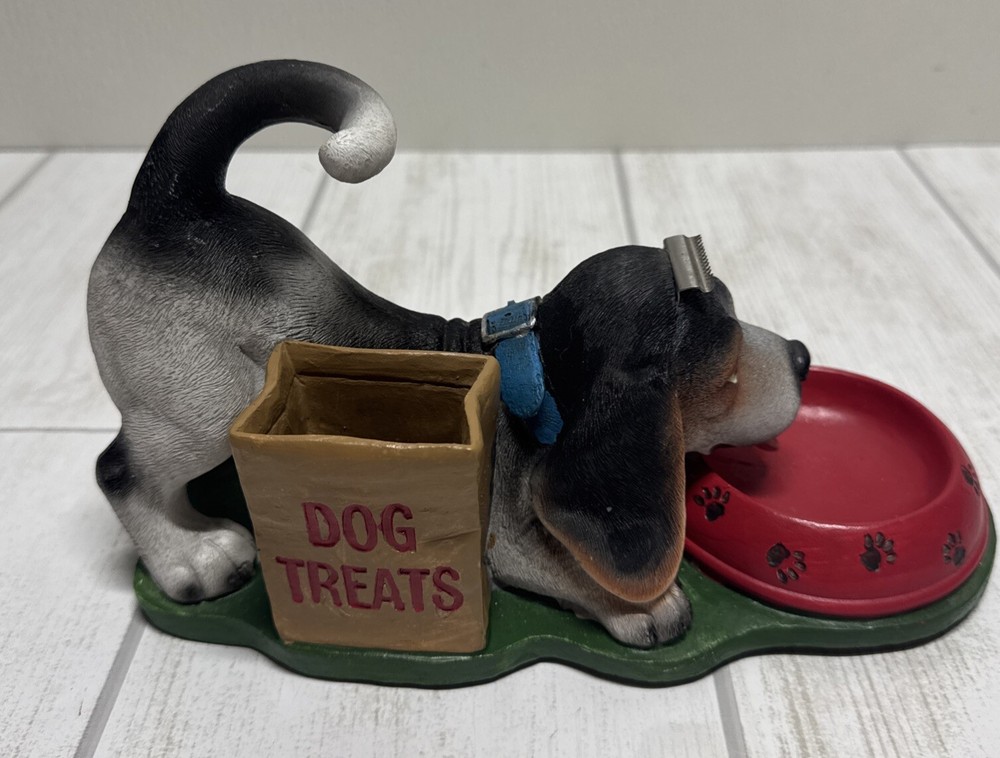 Dog tape Dispenser 10” Long Figure Statue Spaniel Puppy WMG 2010 eating treats