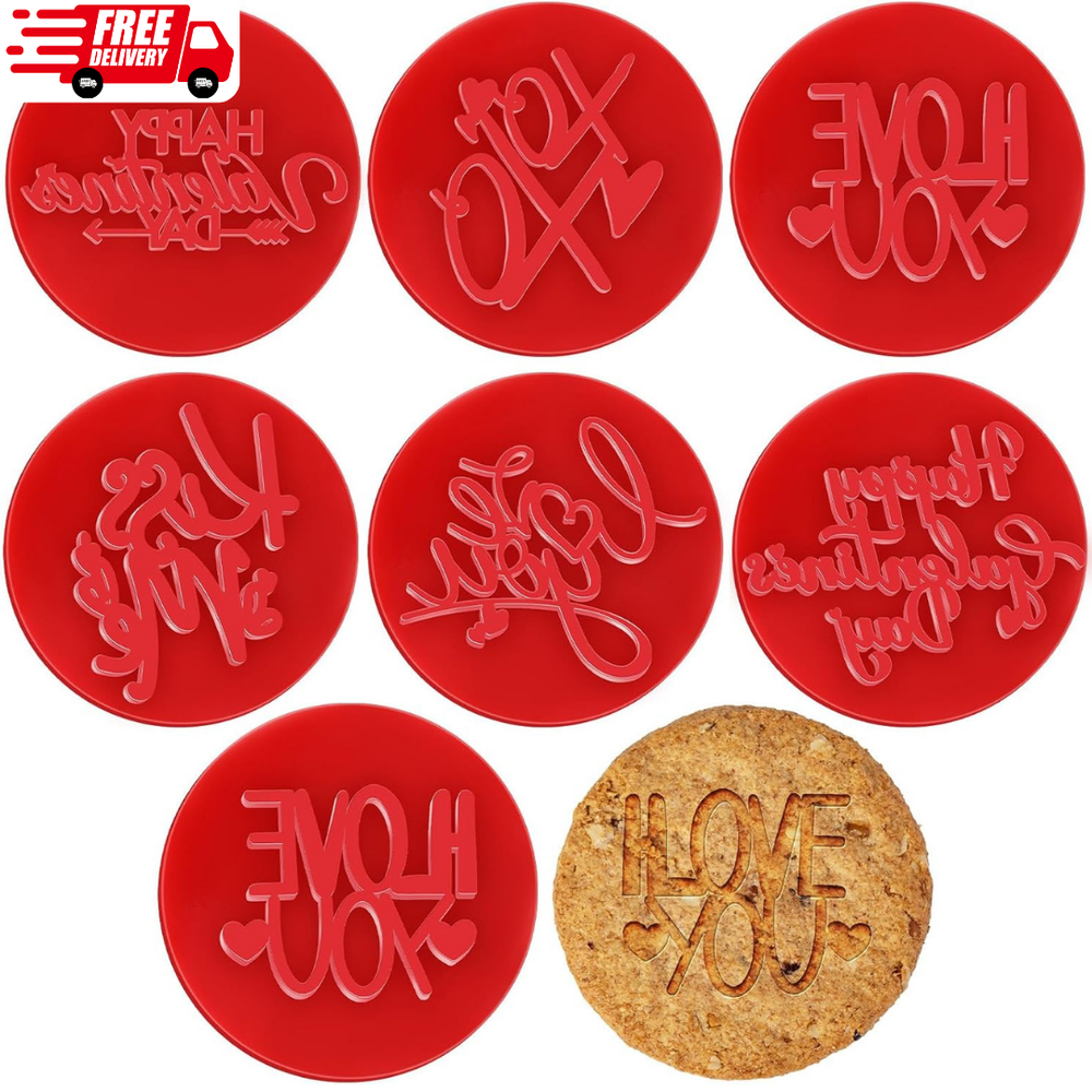 6 Pcs Valentines Day Cookie Stamp Fondant Embosser Set Valentines Day 3D Design
