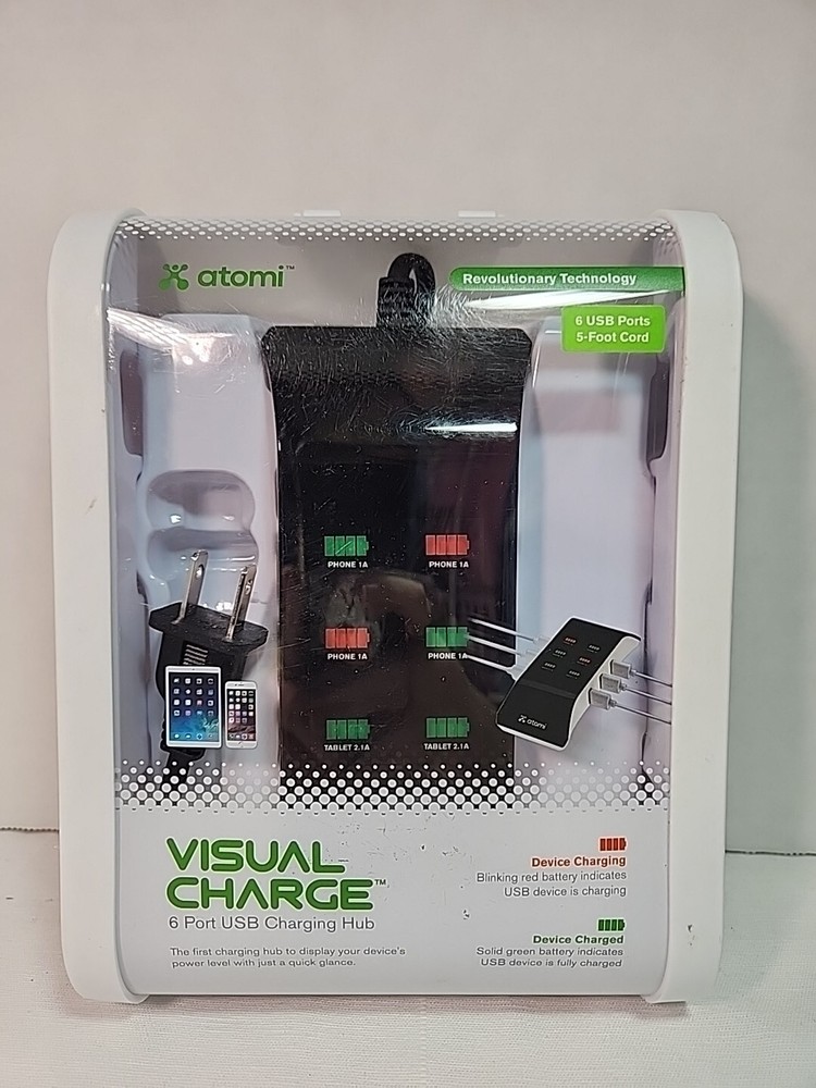 Atomi 6-Port USB Charging Hub with LED Indicators for Multiple Devices #AT790-image